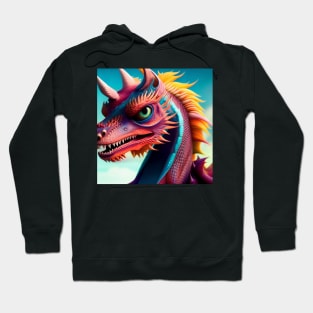 Pink and Rainbow Scaled Asian Dragon Hoodie